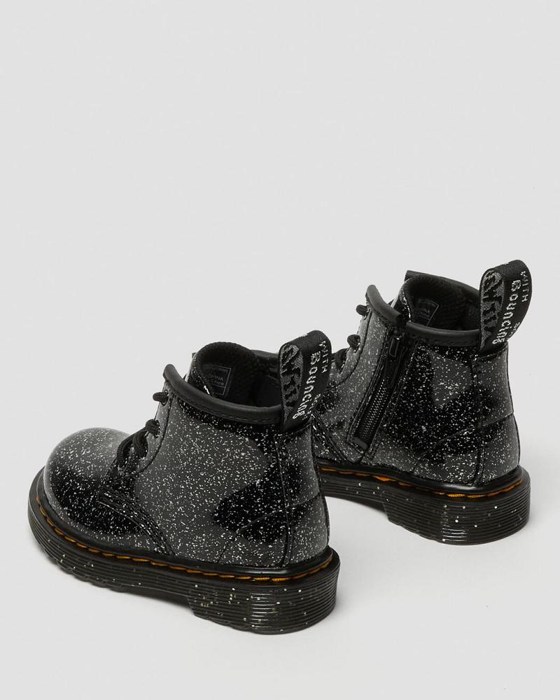 Dr Martens Infant 1460 Glitter Ankle Vrijetijdslaarzen Kinderen Zwart | NL 163YXF